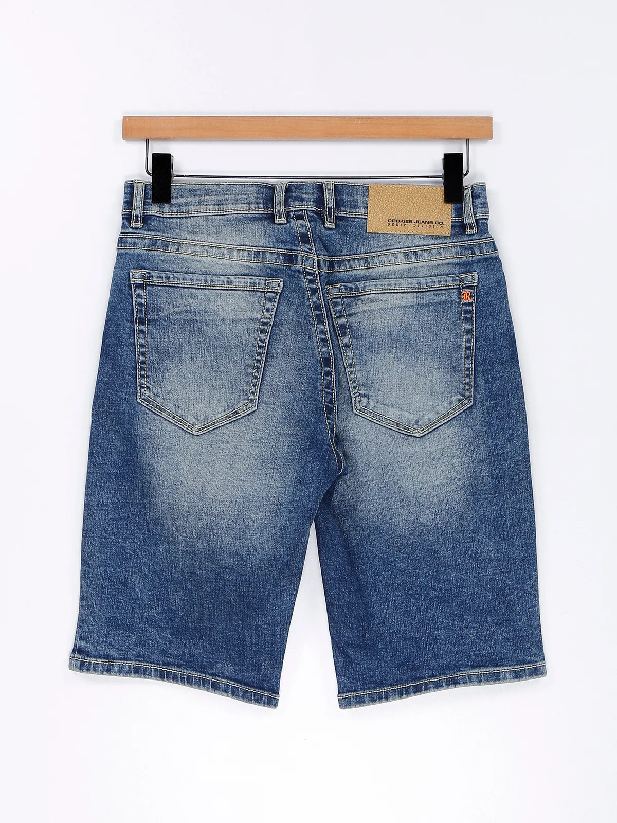 Rookies blue washed denim shorts