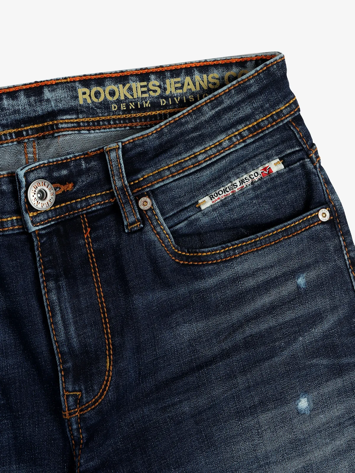 ROOKIES dark blue denim washed jeans