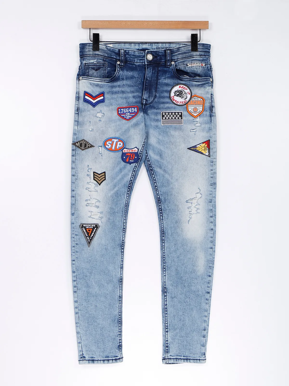 Rookies ice blue slim fit jeans