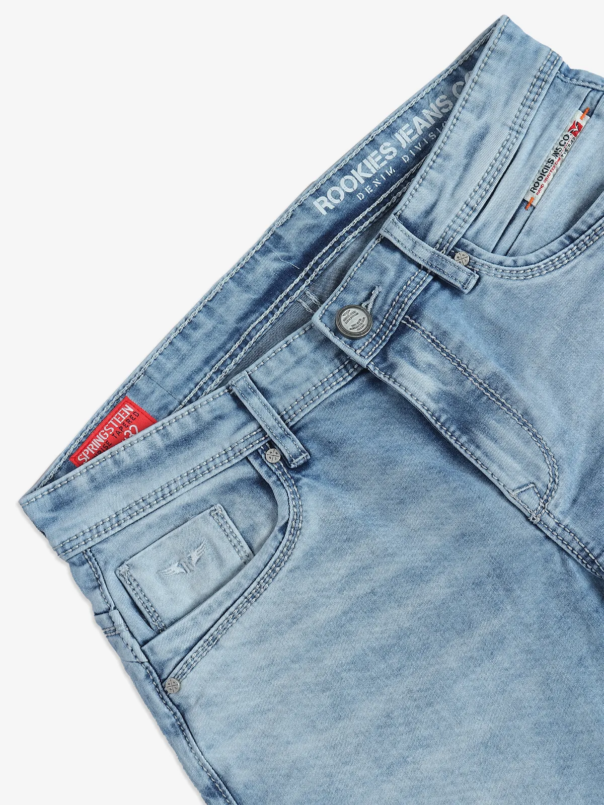 ROOKIES ice blue washed springsteen fit jeans