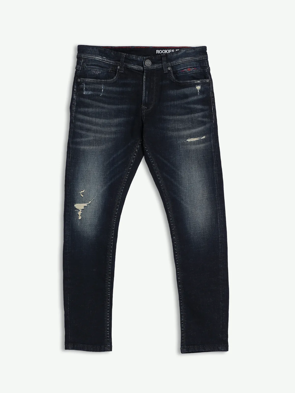 Rookies slim fit black washed jeans