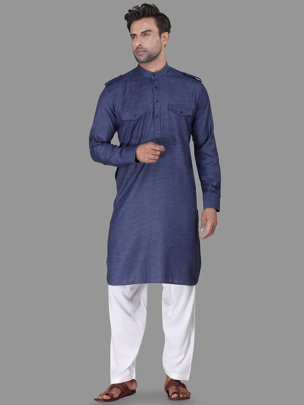 Royal blue classic pathani suit