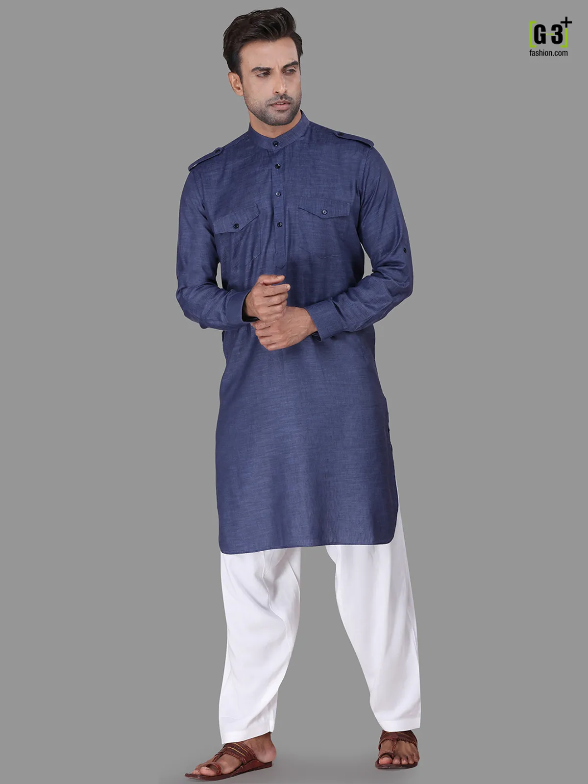 Royal blue classic pathani suit