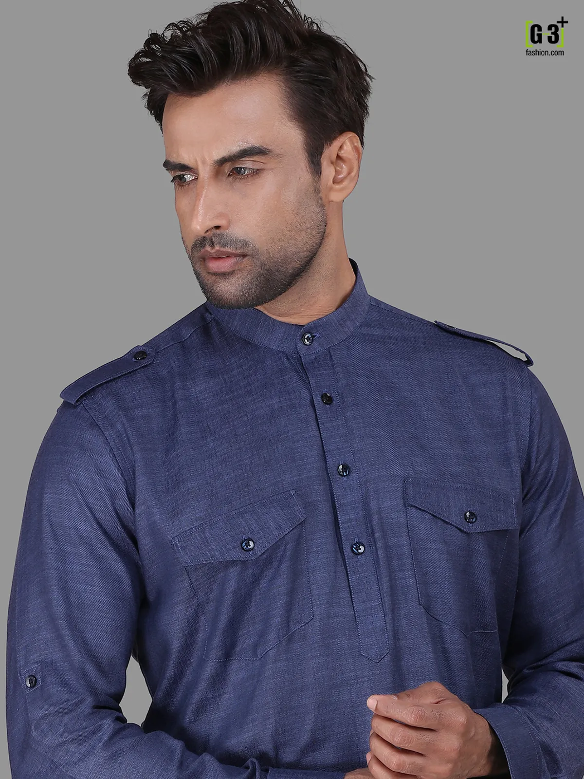 Royal blue classic pathani suit
