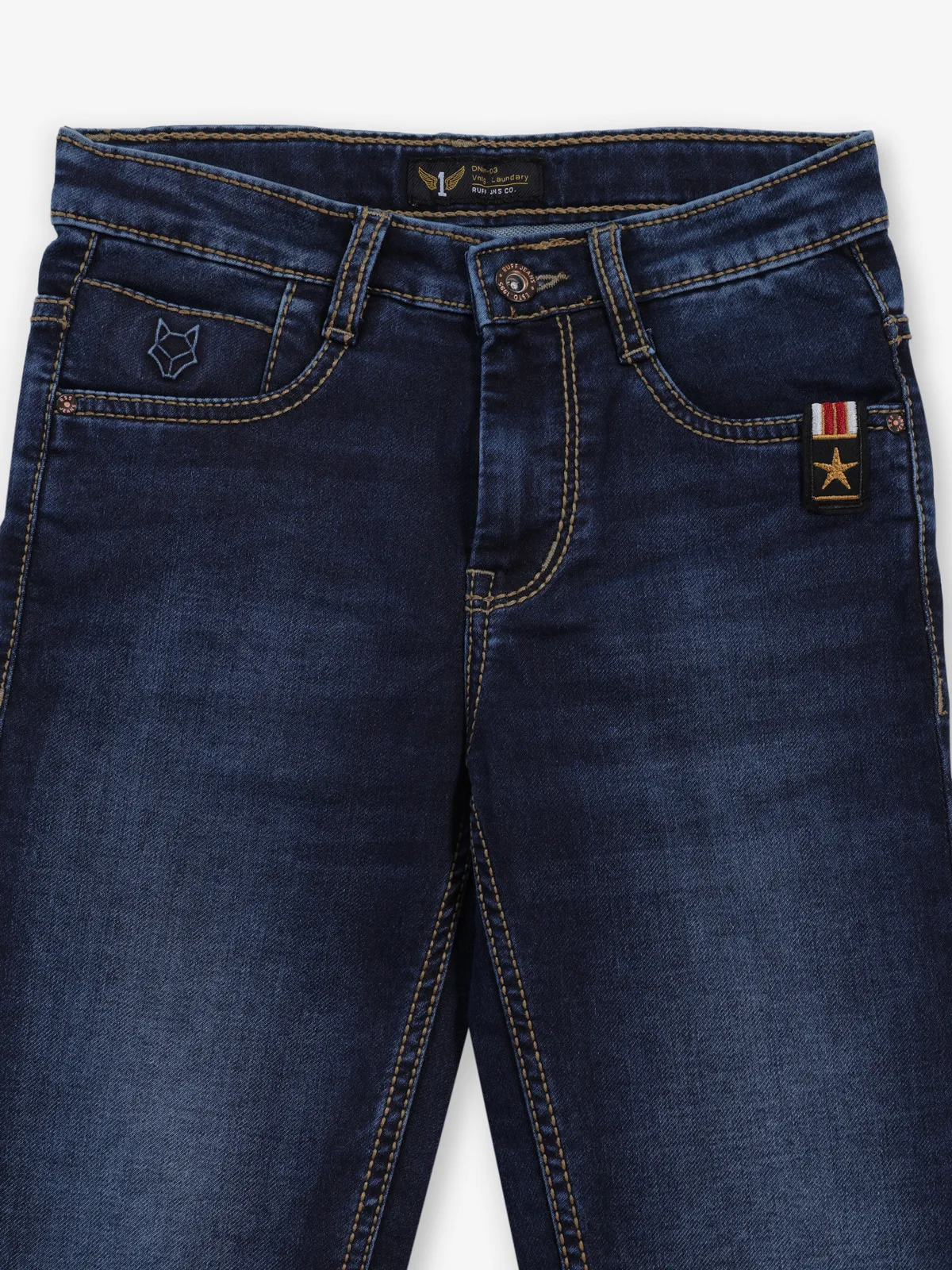 RUFF dark blue denim washed jeans for boys