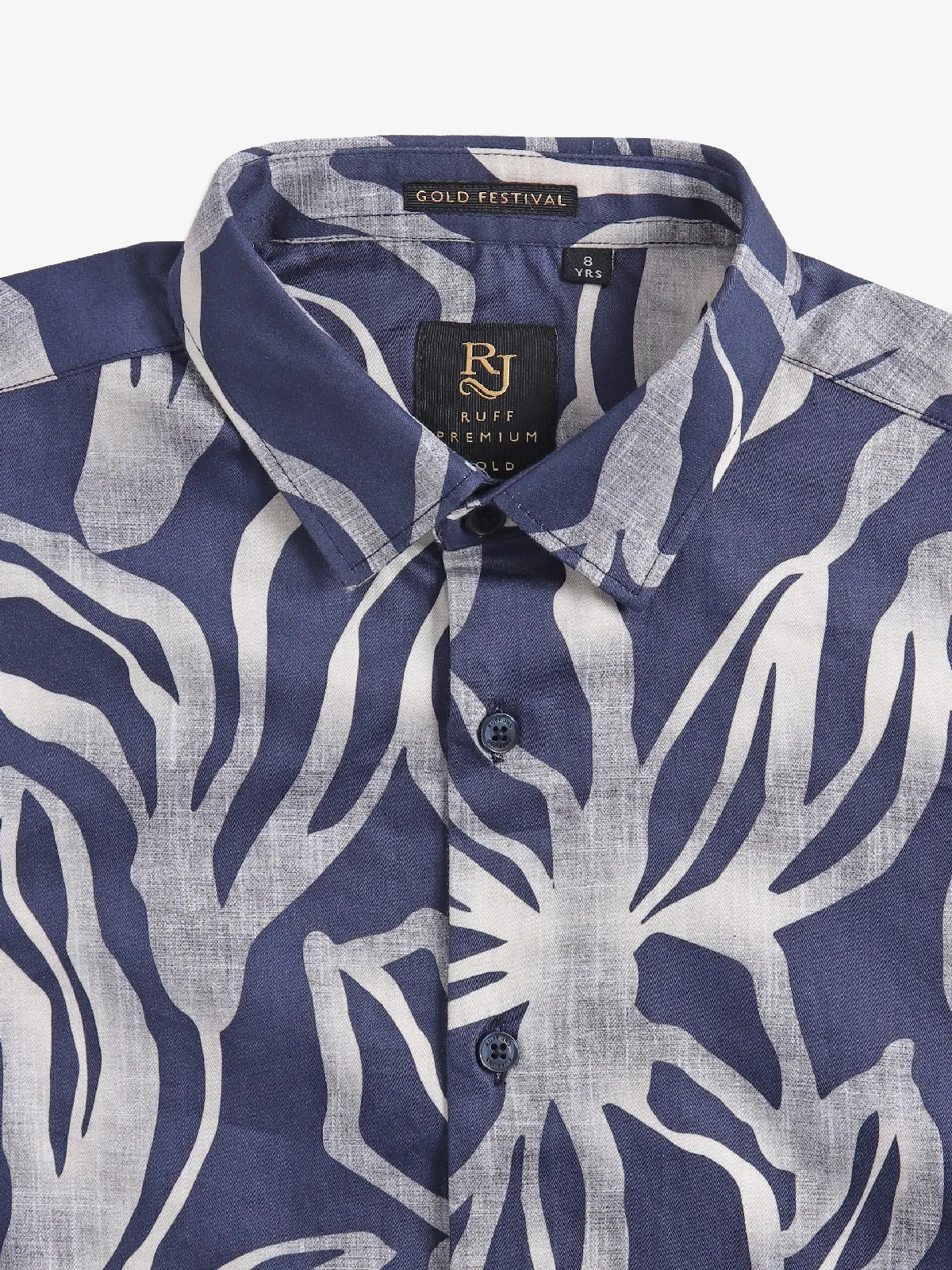 Ruff latest printed navy cotton shirt