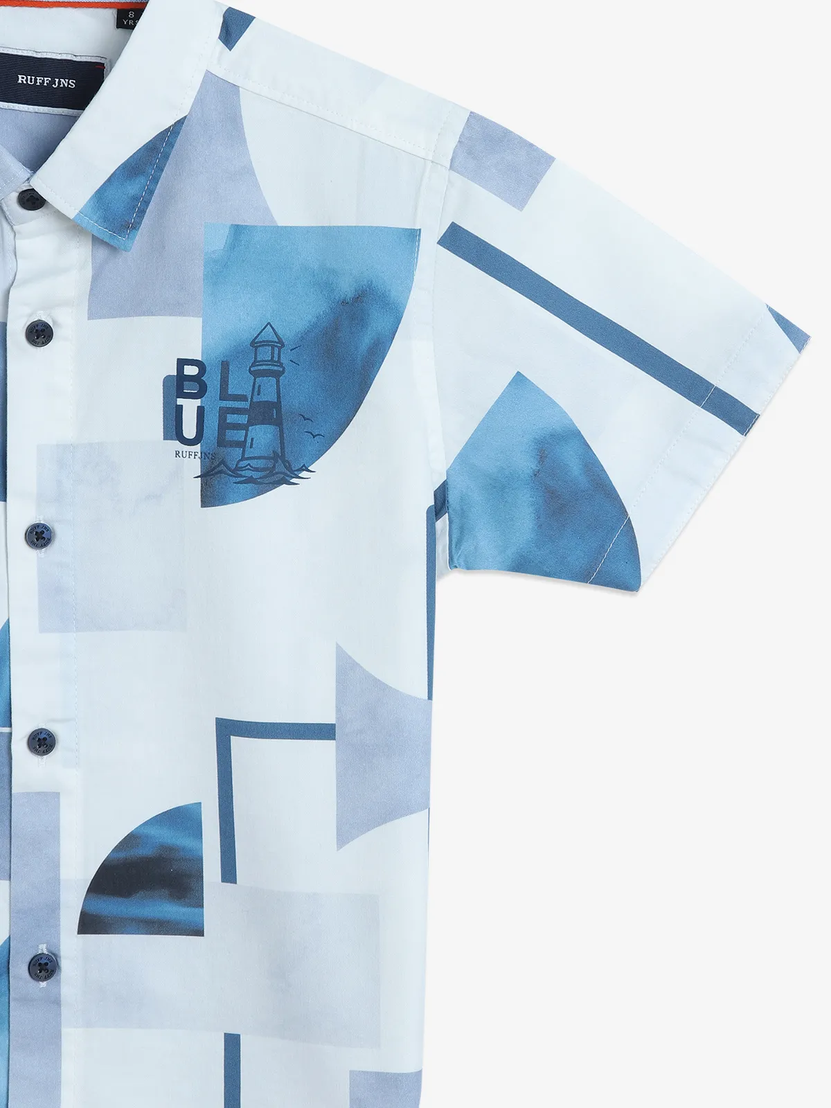 RUFF latest white cotton printed shirt