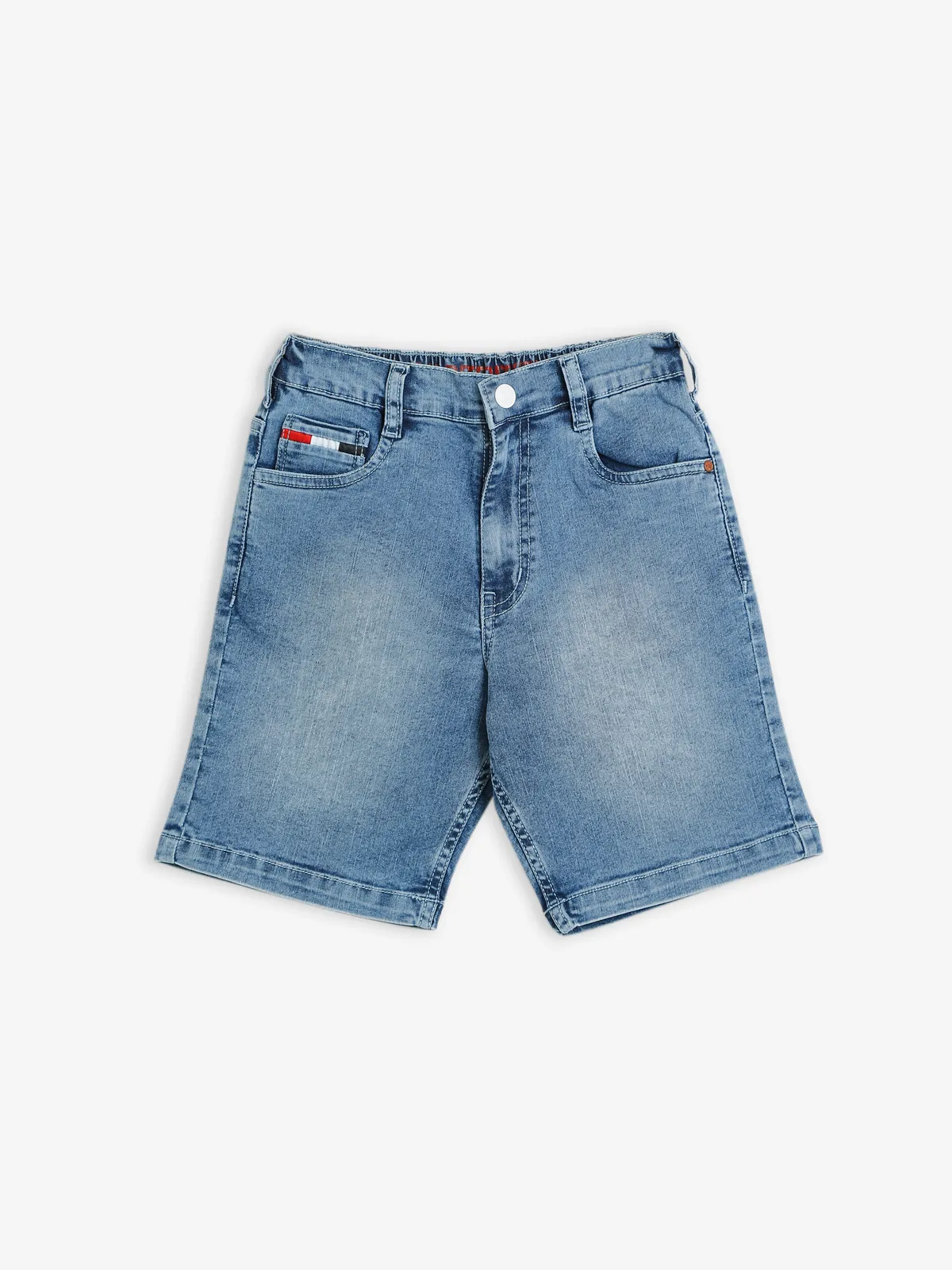 Ruff light blue washed denim shorts