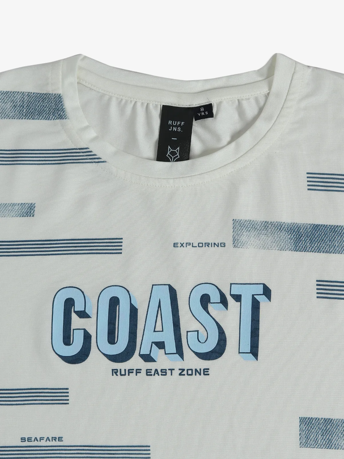 Ruff off white cotton half sleeves t shirt