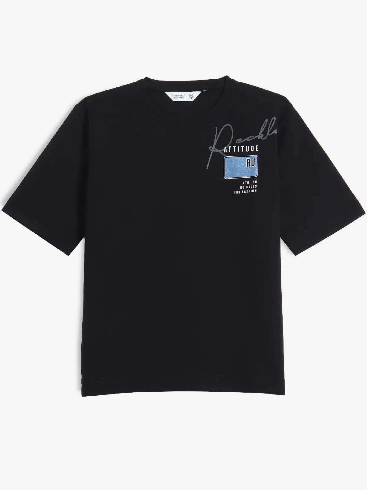 RUFF plain black cotton t-shirt