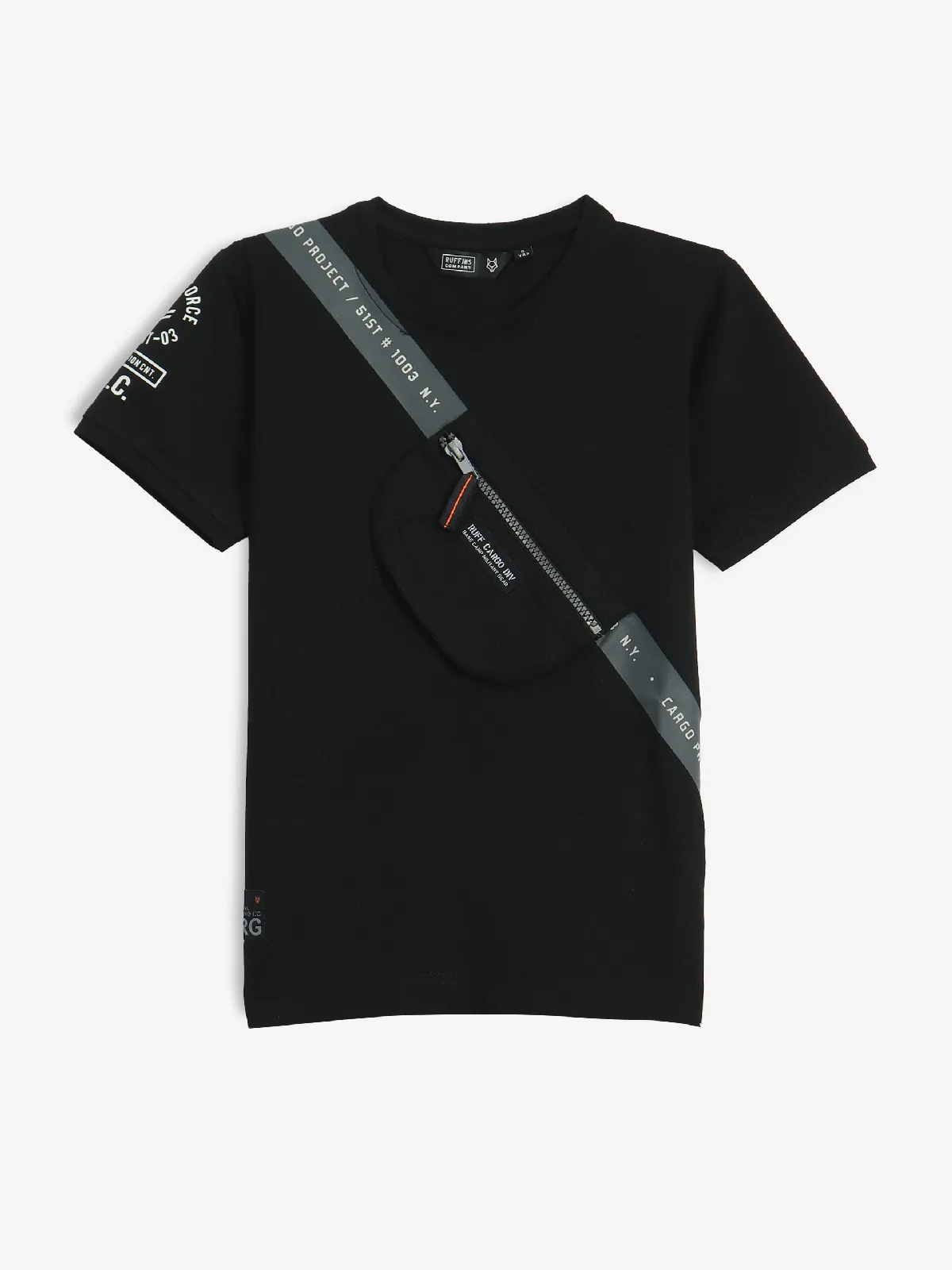 RUFF plain cotton t-shirt in black
