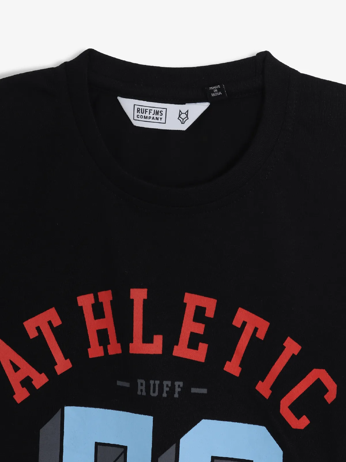 RUFF printed cotton t-shirt in black