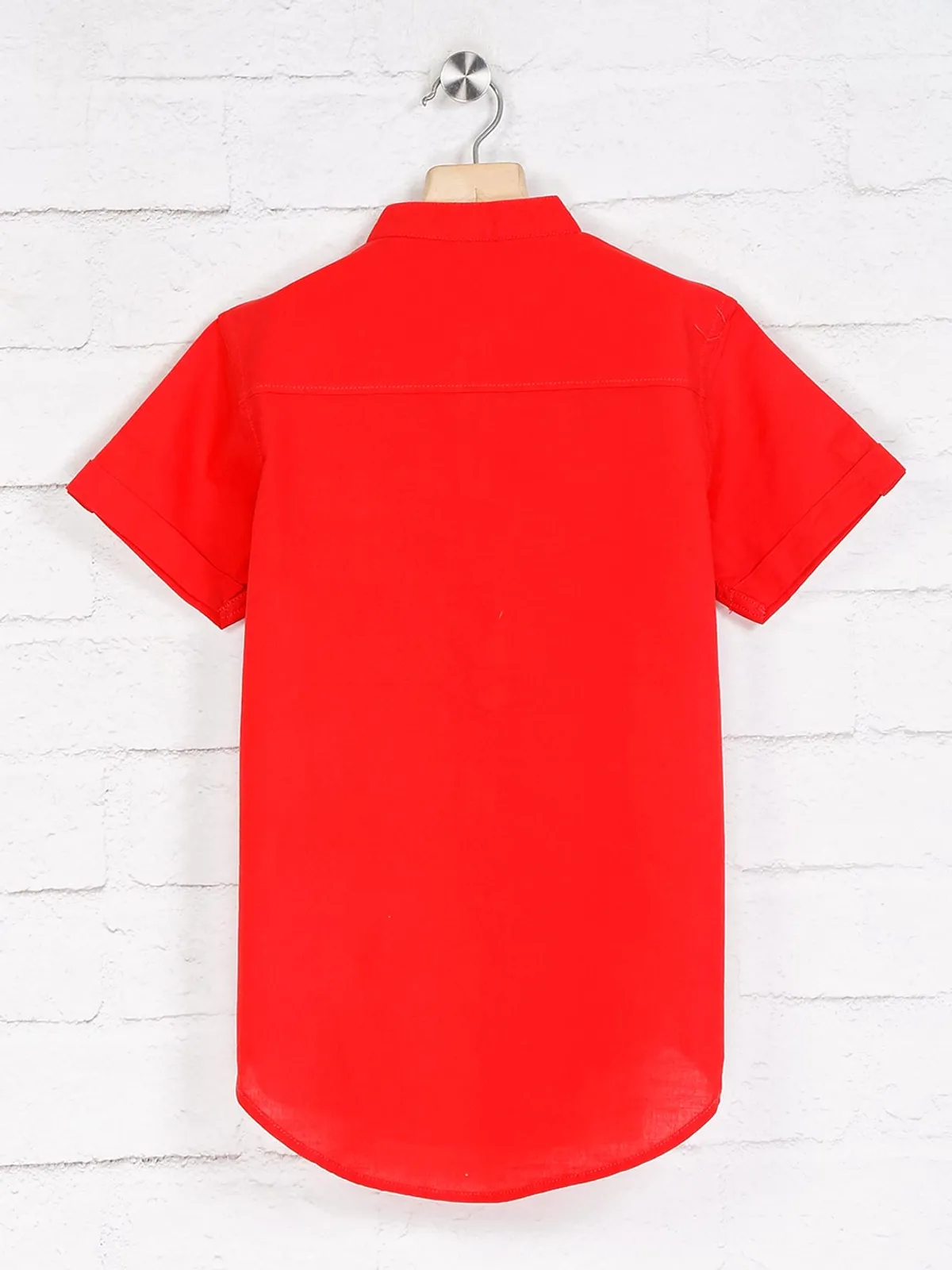 Ruff red solid casual wear shirt