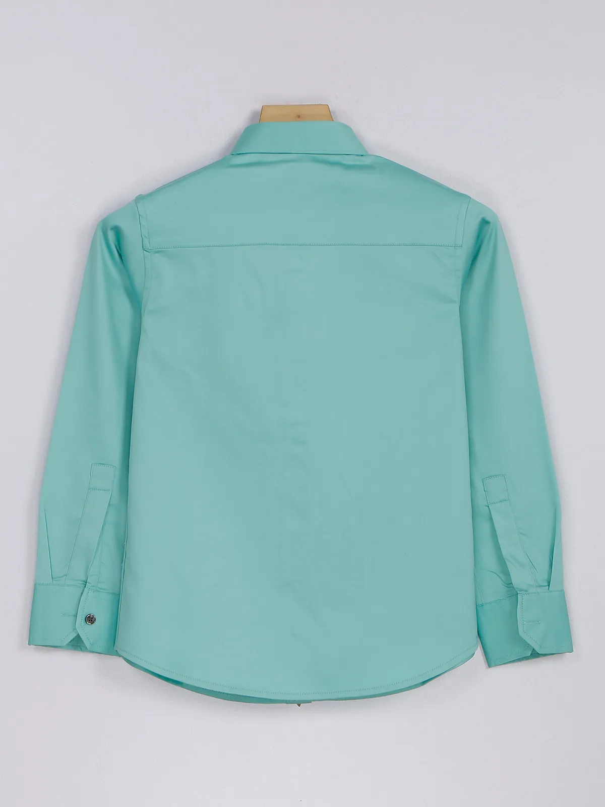Ruff sea green cotton plain shirt