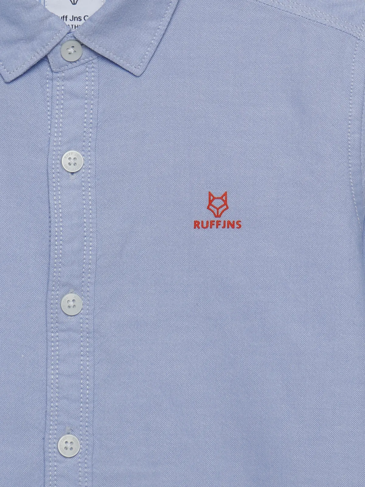 Ruff sky blue cotton plain shirt