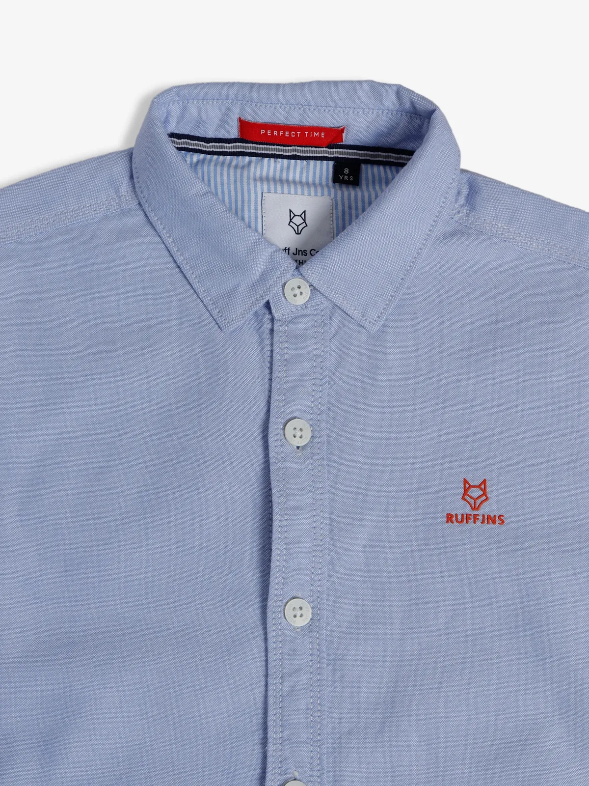 Ruff sky blue cotton plain shirt