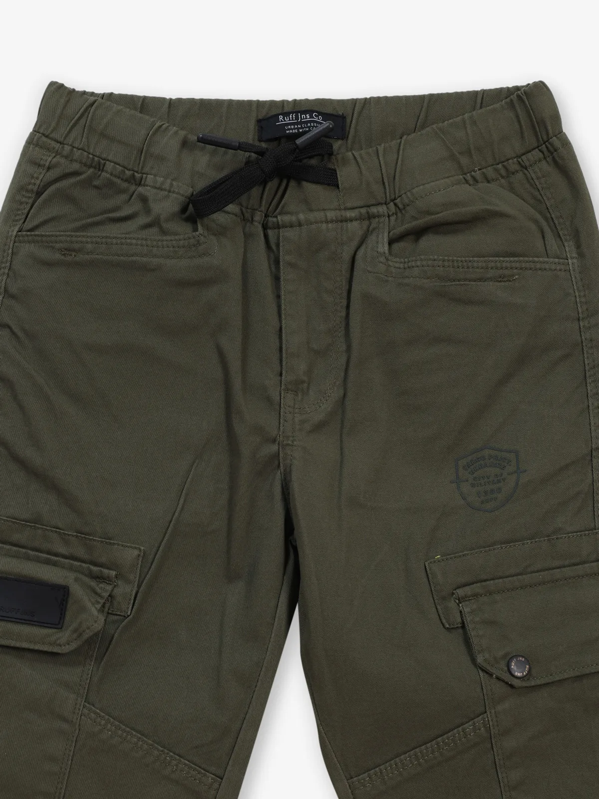 RUFF solid dark olive cotton cargo