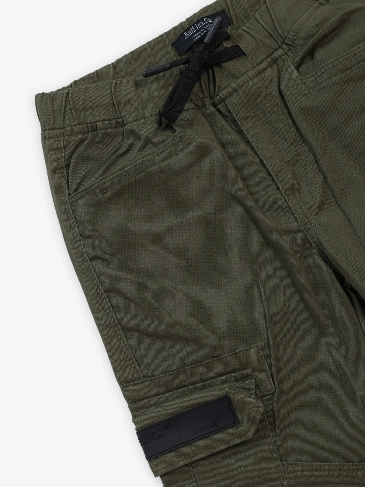 RUFF solid dark olive cotton cargo