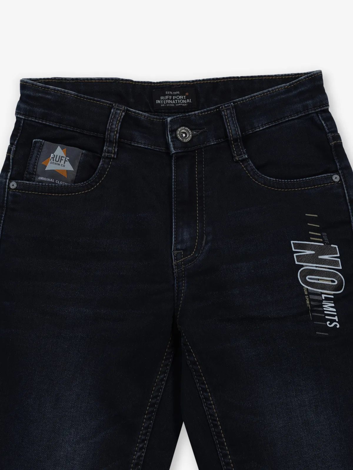 RUFF washed navy slim fit denim for little boy