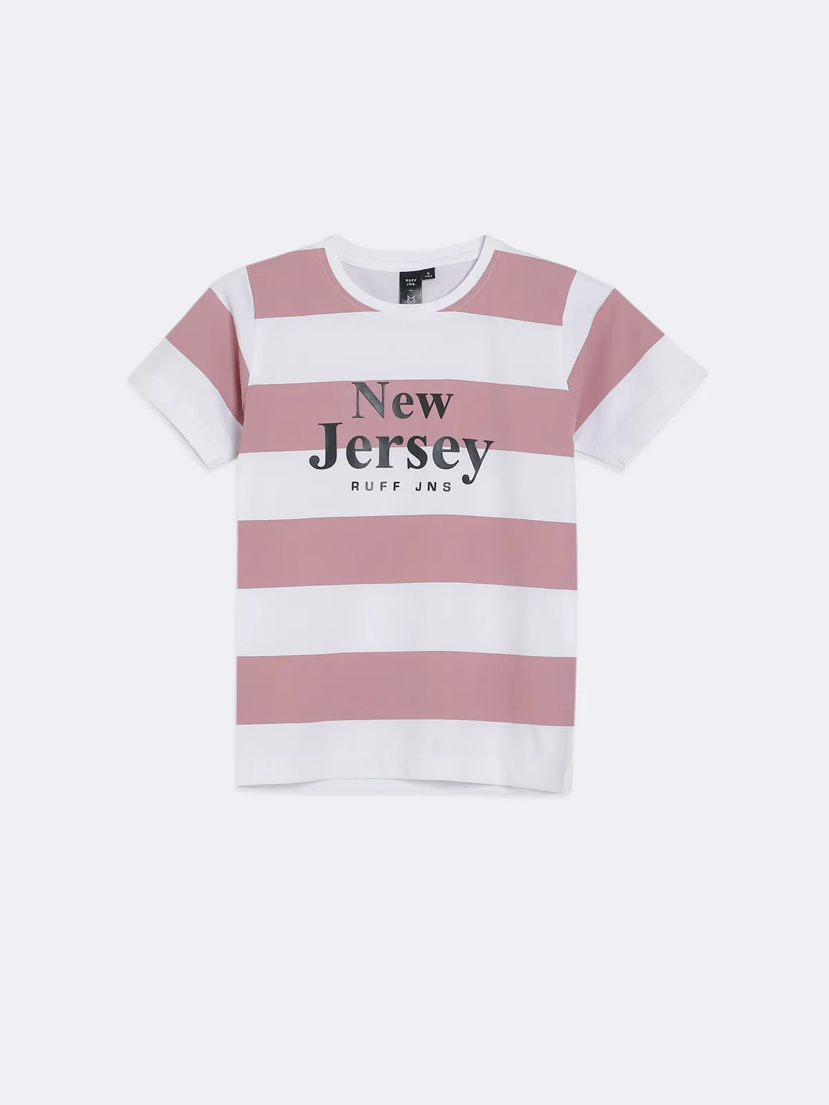 Ruff white and pink stripe t shirt