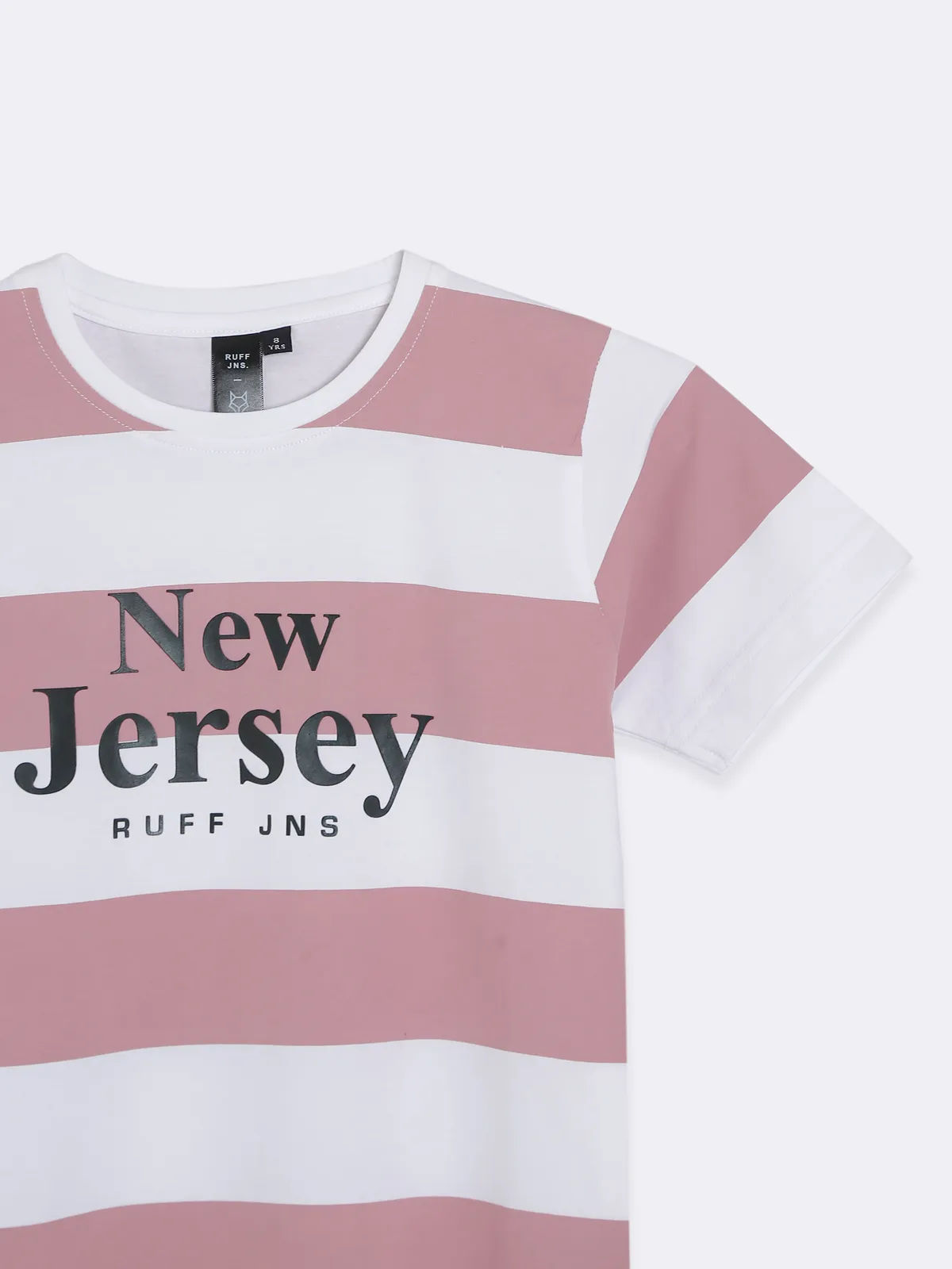 Ruff white and pink stripe t shirt