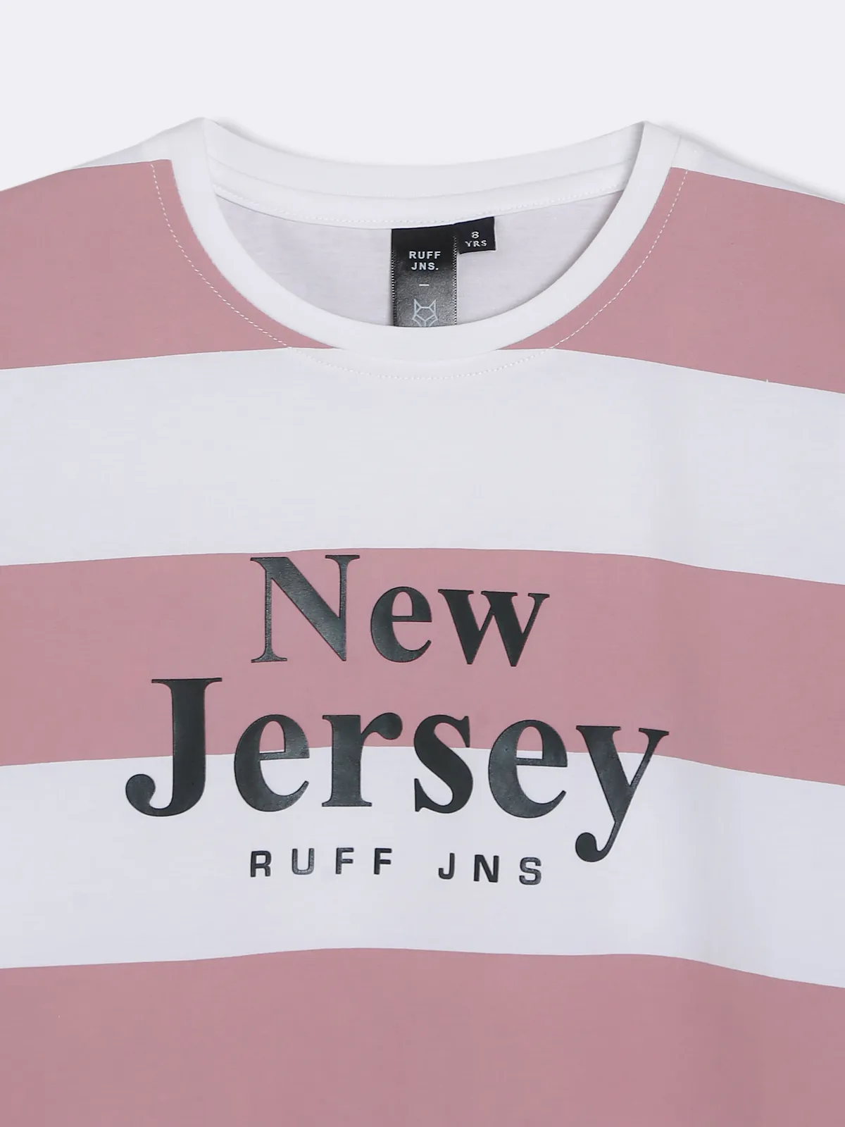 Ruff white and pink stripe t shirt