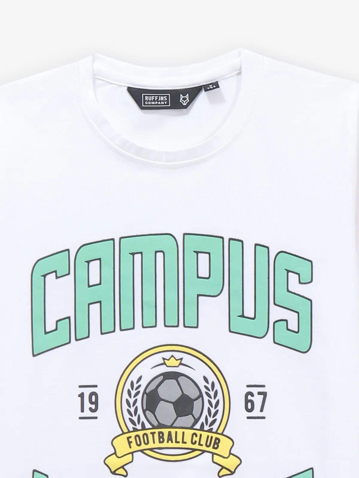 RUFF white cotton printed t-shirt for boys