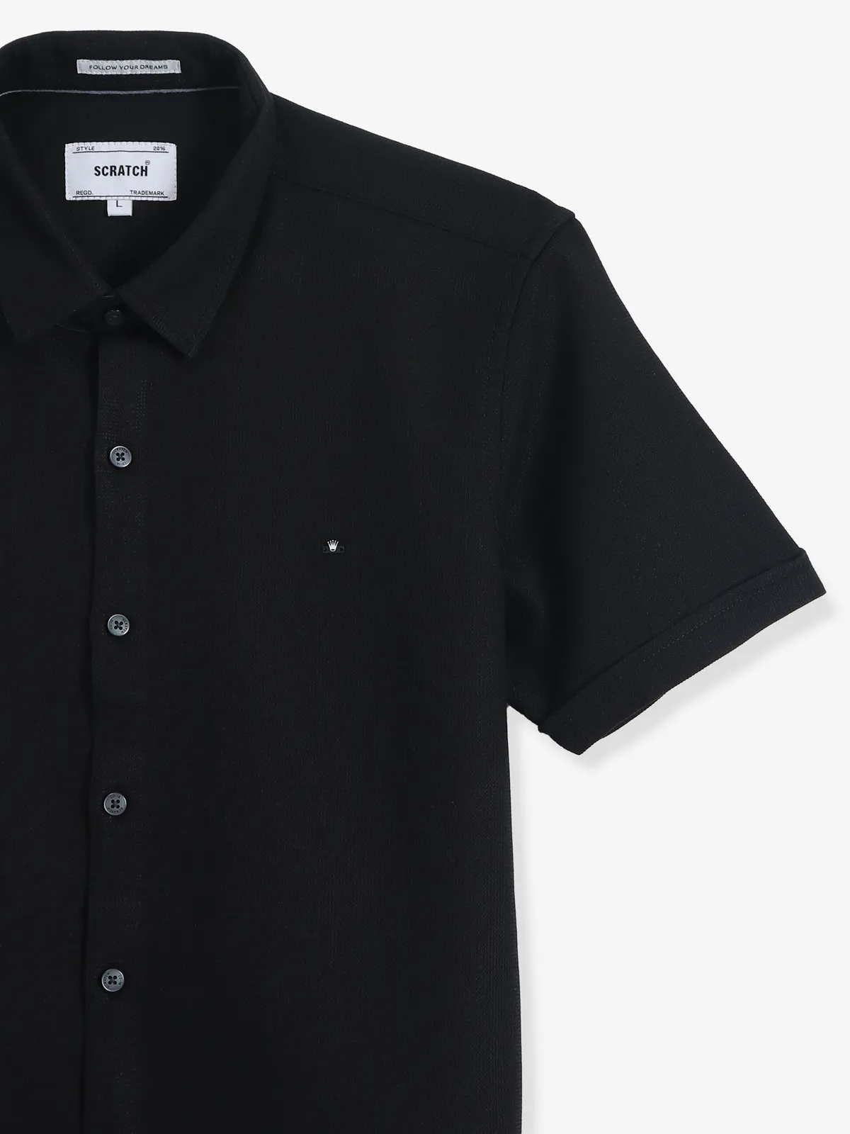 SCRATCH black texture casual shirt