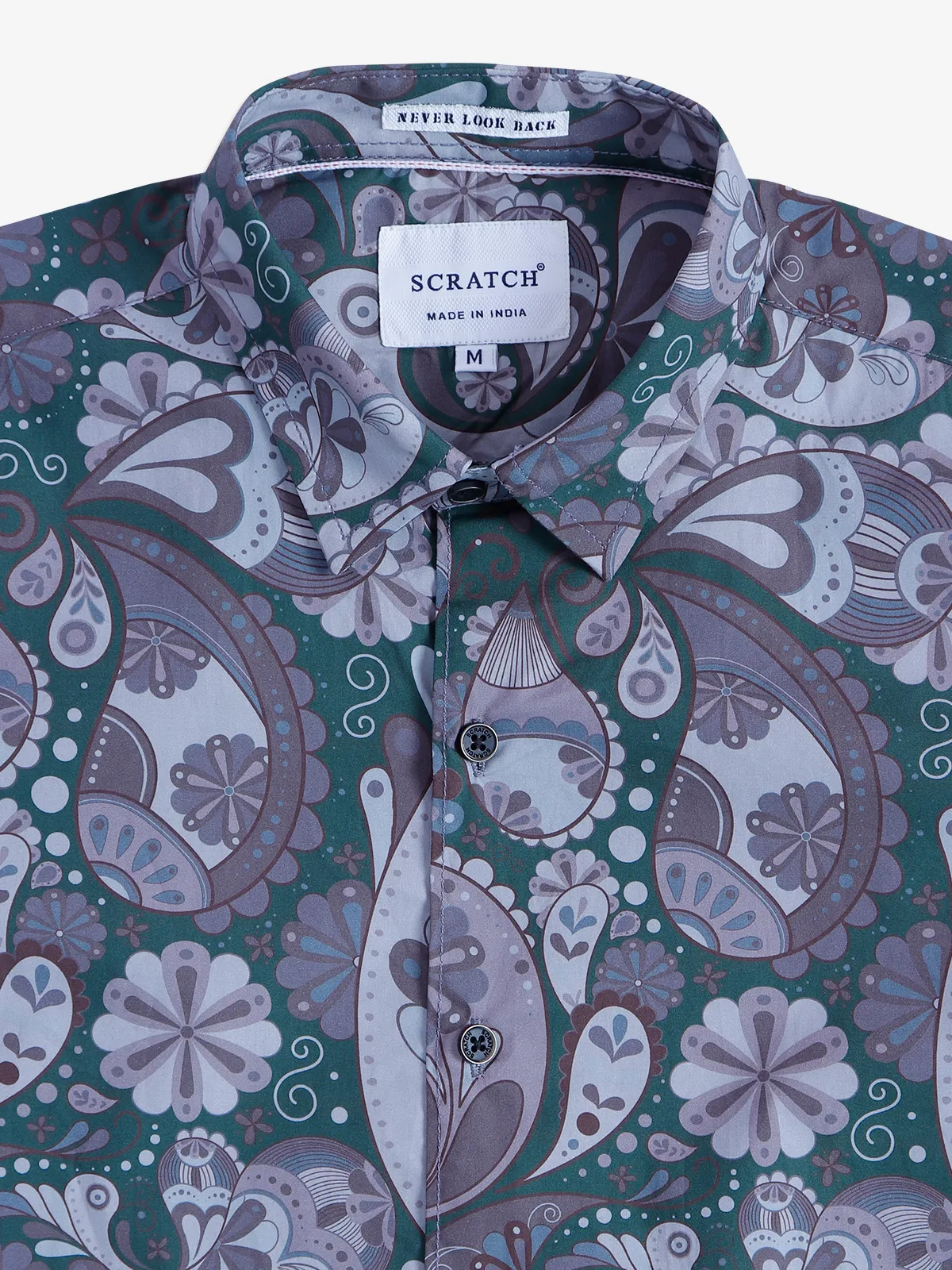 Scratch green and grey printed shirt