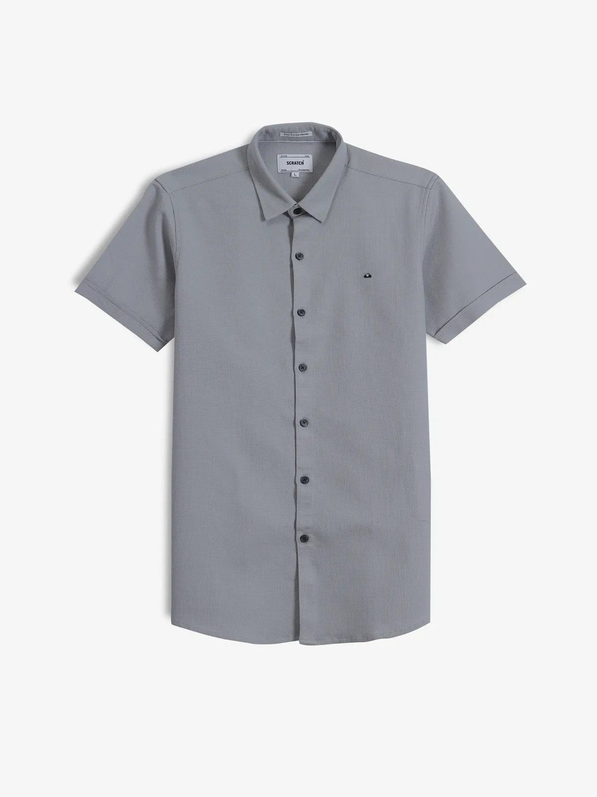 SCRATCH grey texture casual cotton shirt
