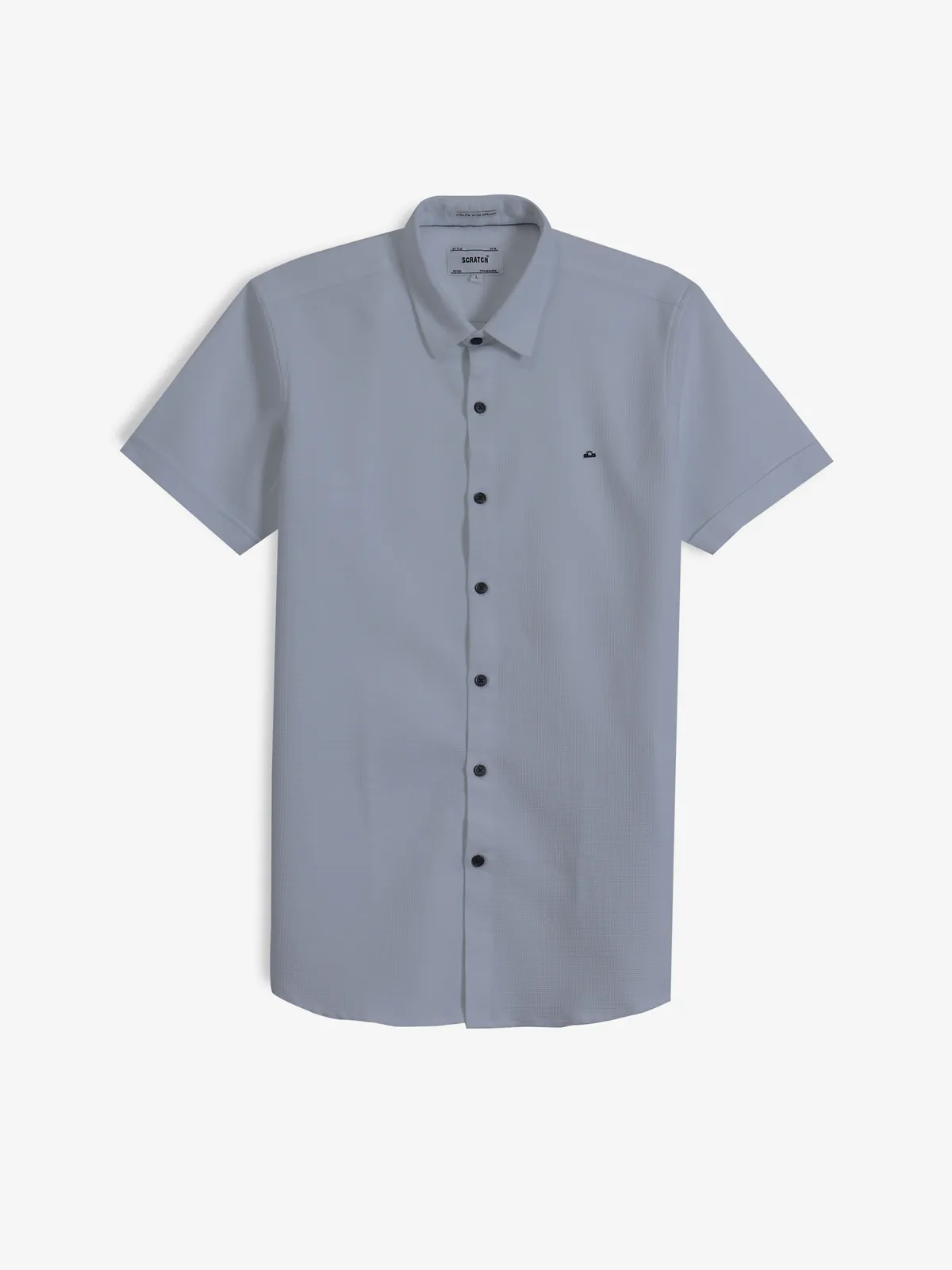 SCRATCH white texture casual shirt