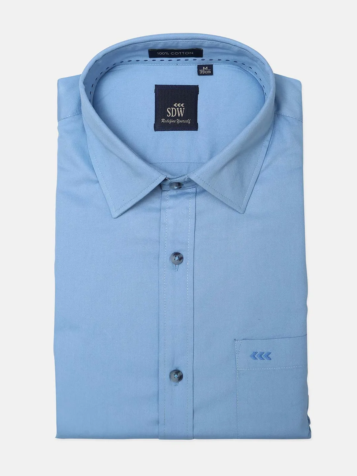 SDW solid formal shirt in blue for mens