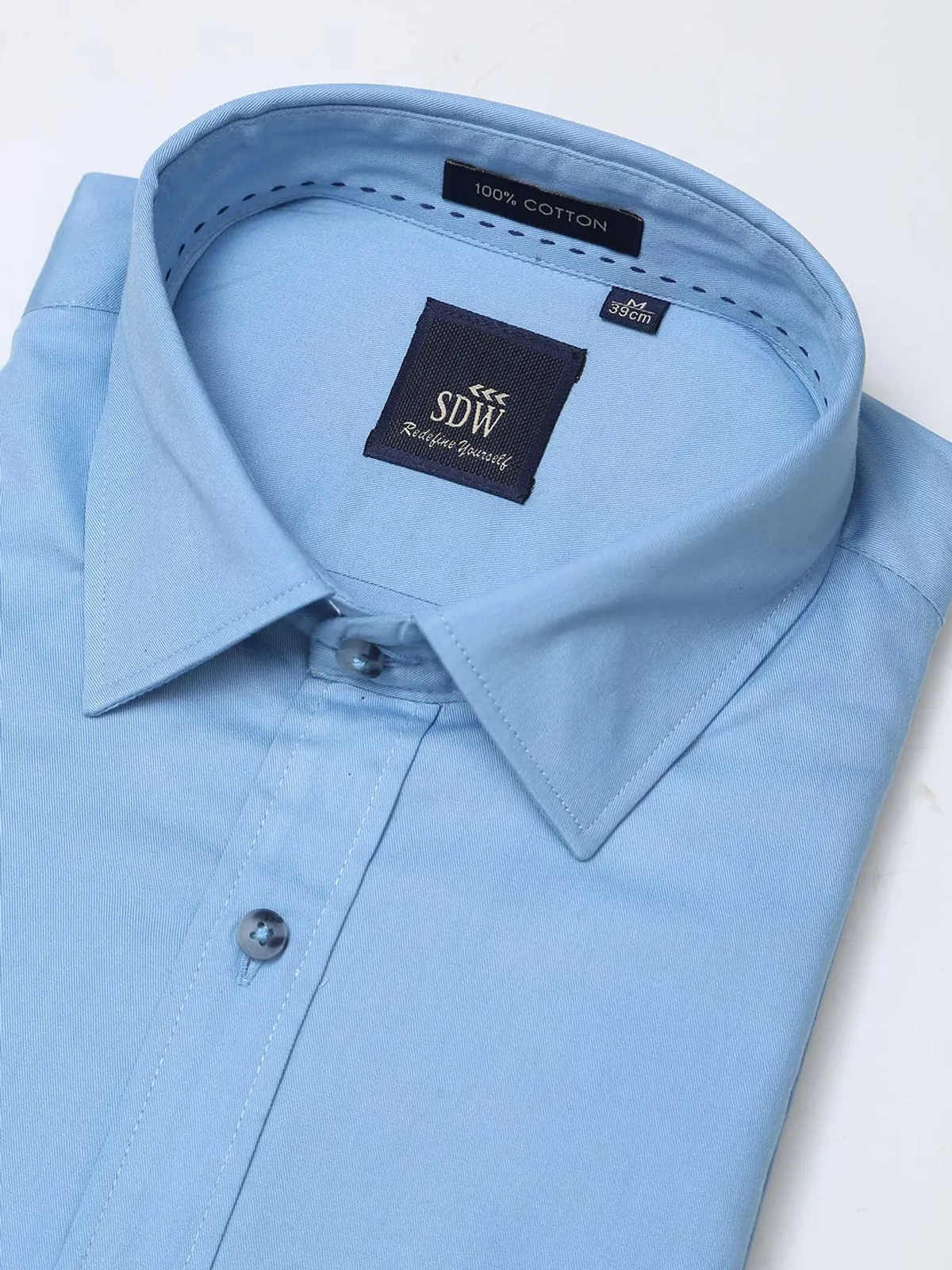 SDW solid formal shirt in blue for mens