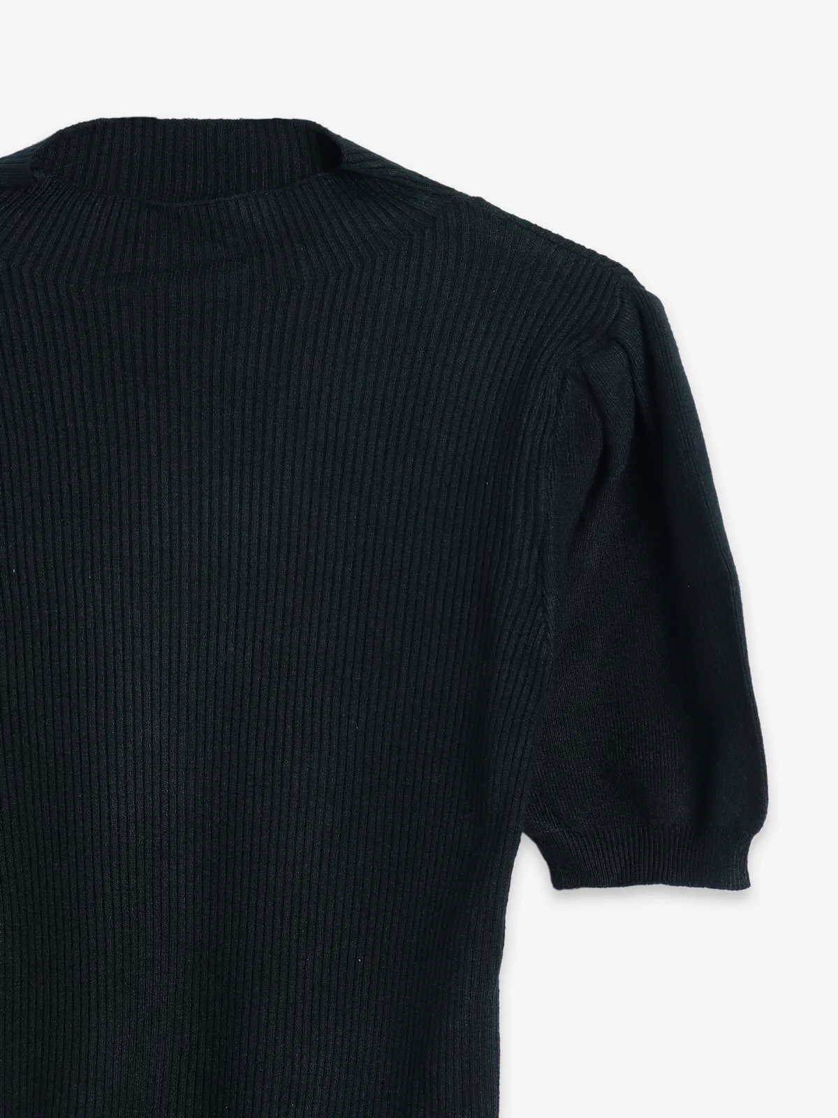 Sheczzar black knitted plain top
