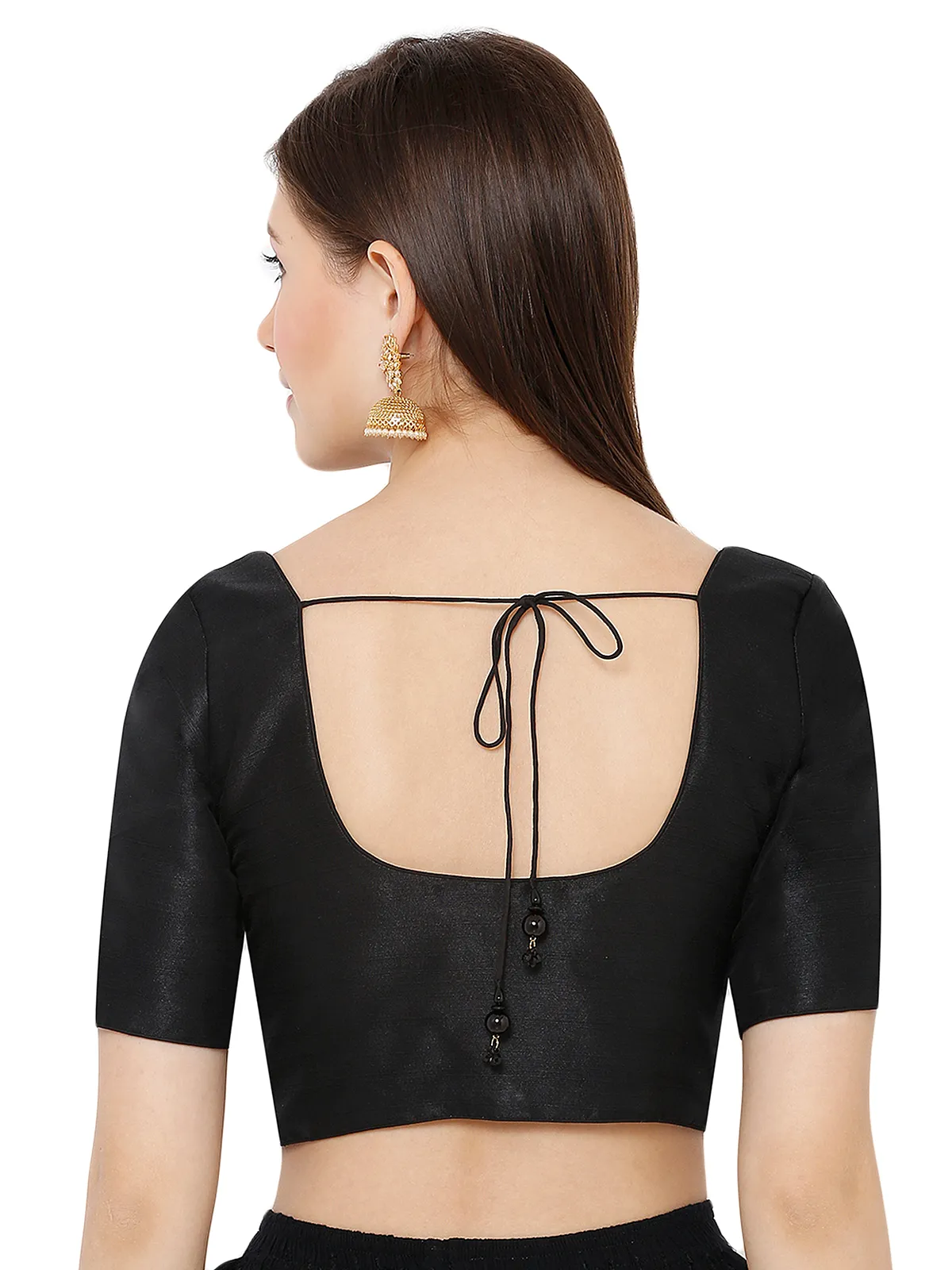 Silk black plain blouse