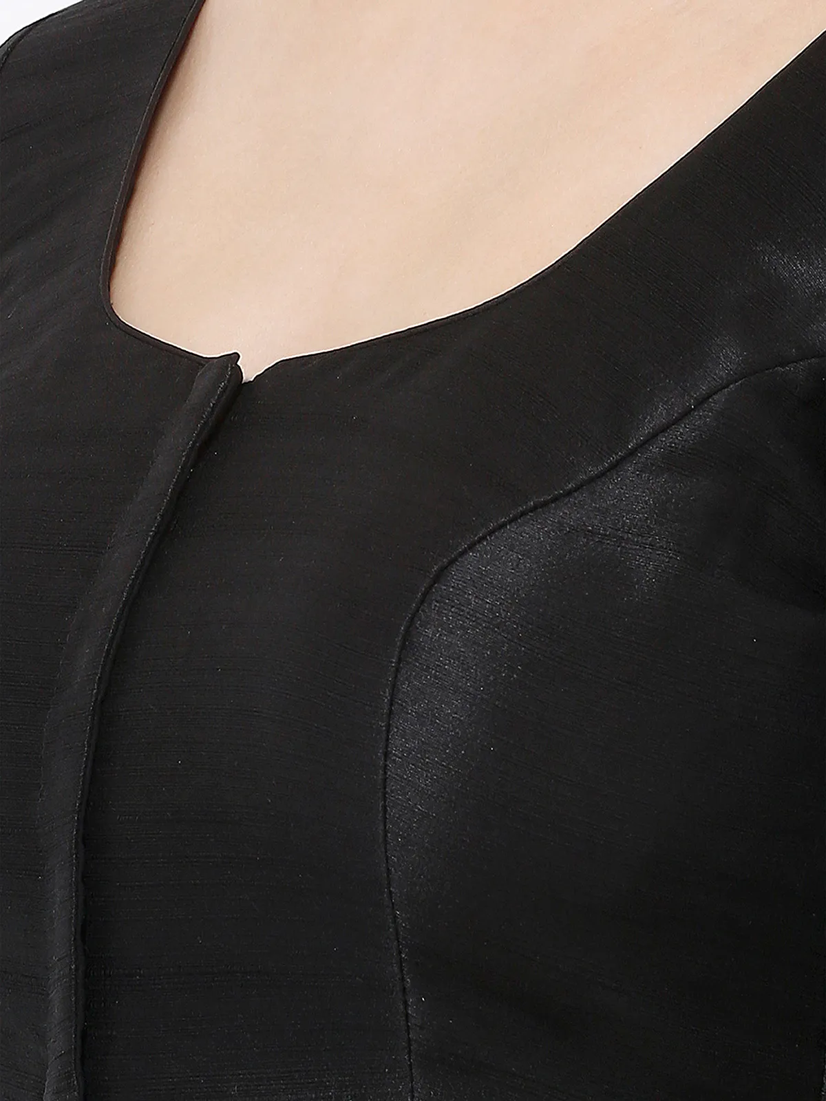 Silk black plain blouse