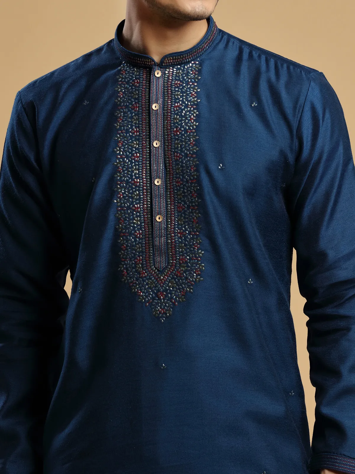 Silk navy  Men Kurta pajama for festive