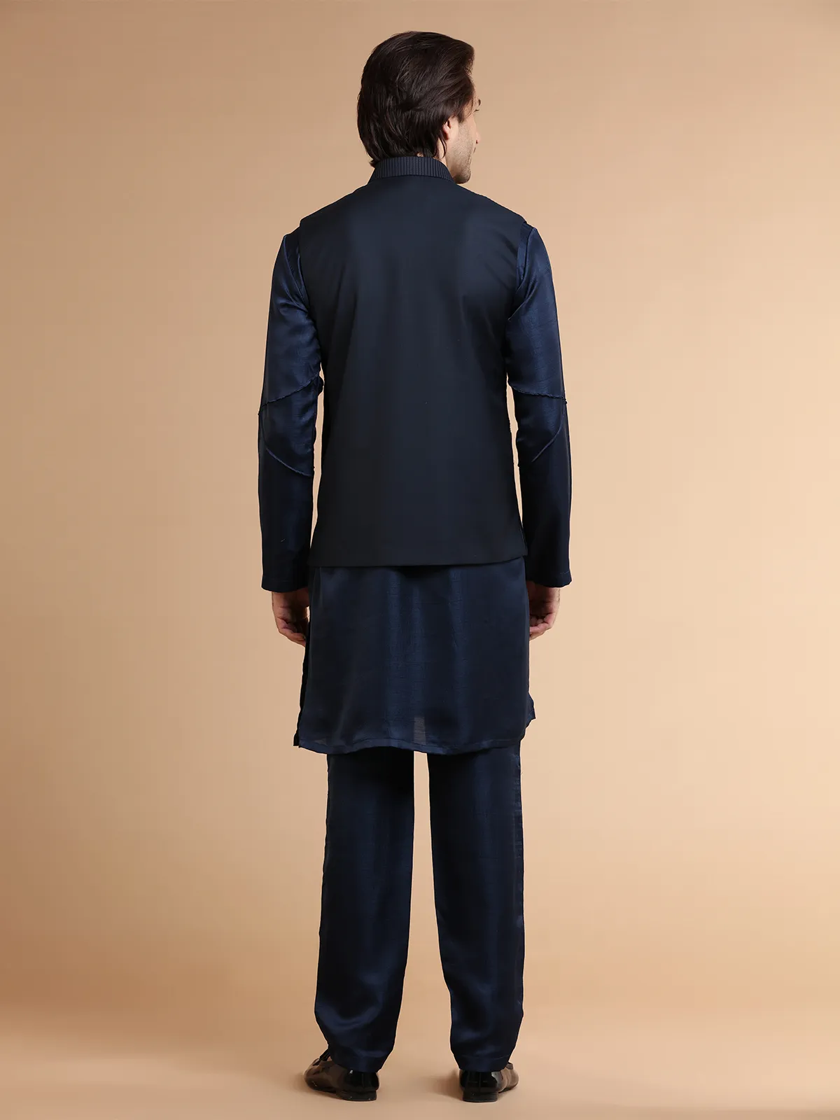Silk navy wedding waistcoat set