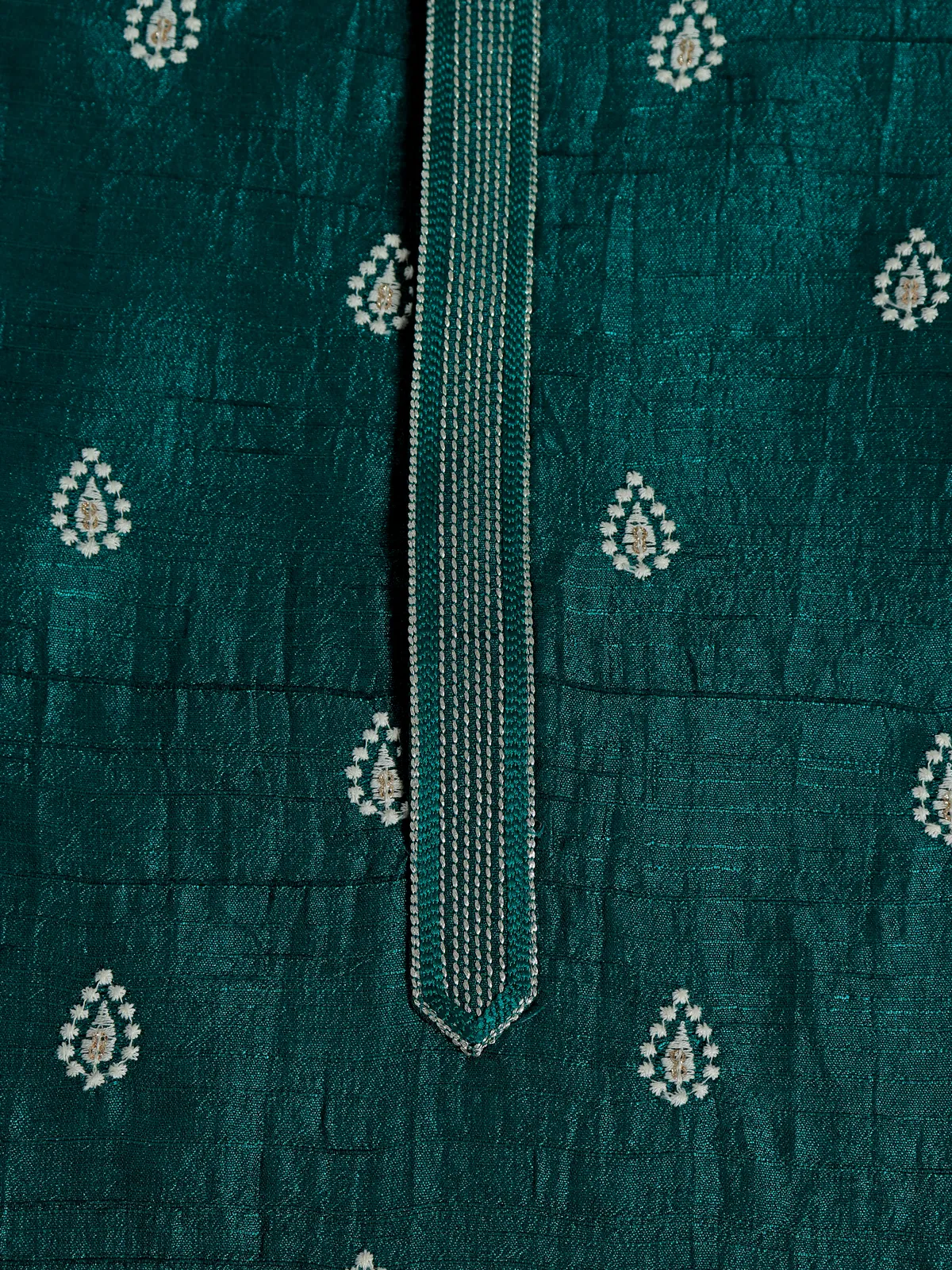 Silk rama green kurta suit for festive