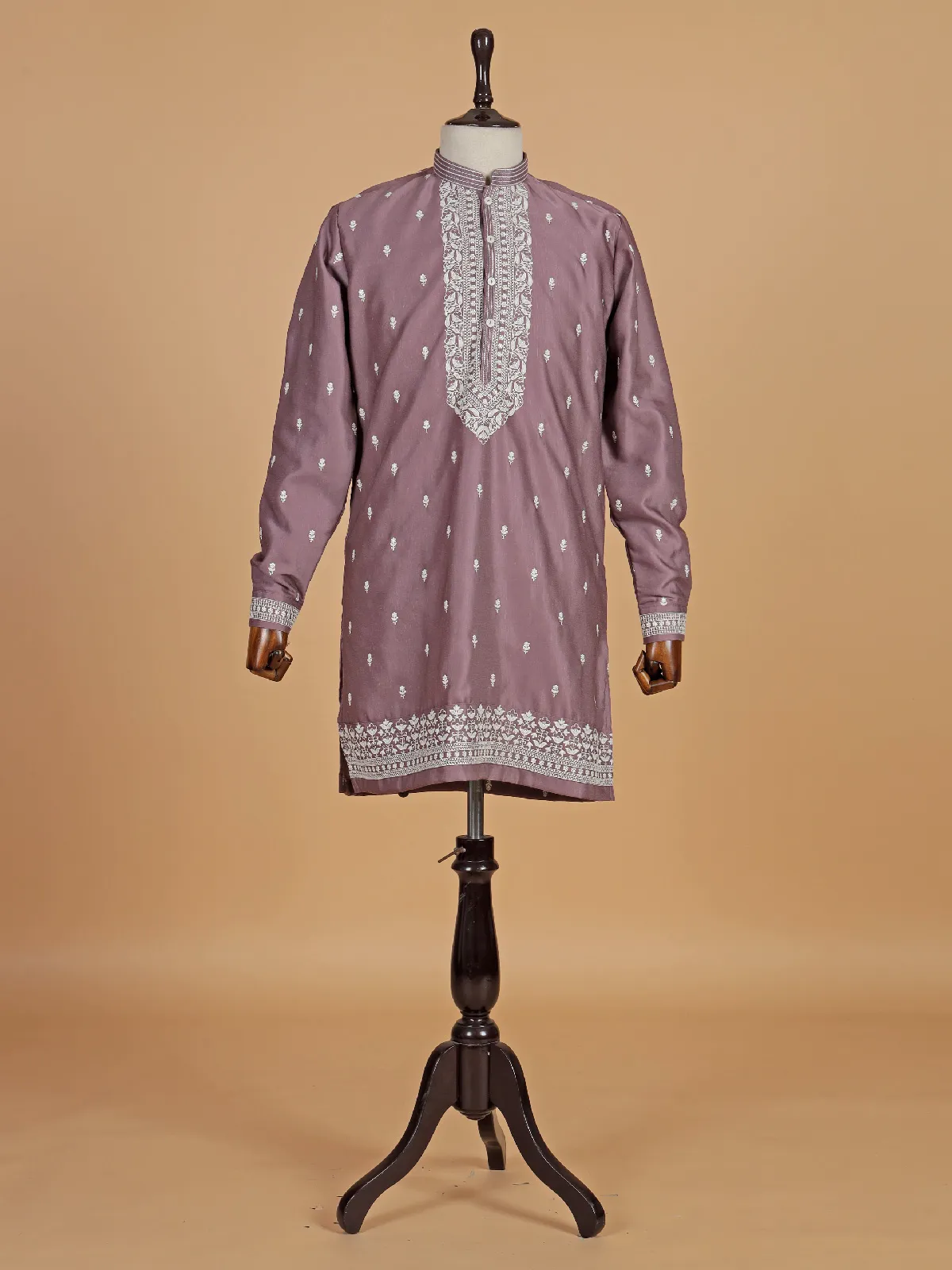 Silk wedding wear waistcoat set in Onion pink