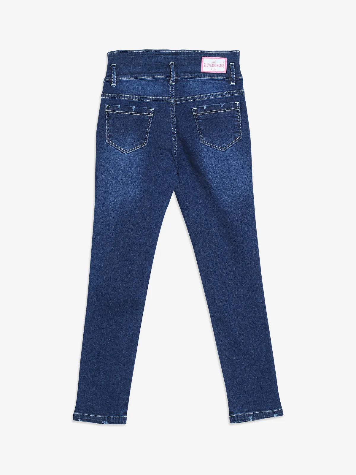 Silver Cross washed and ripped navy jeans