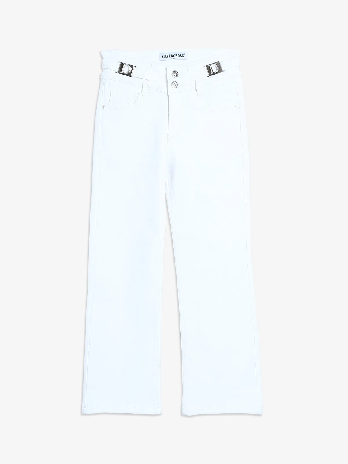 Silver Cross white solid jeans