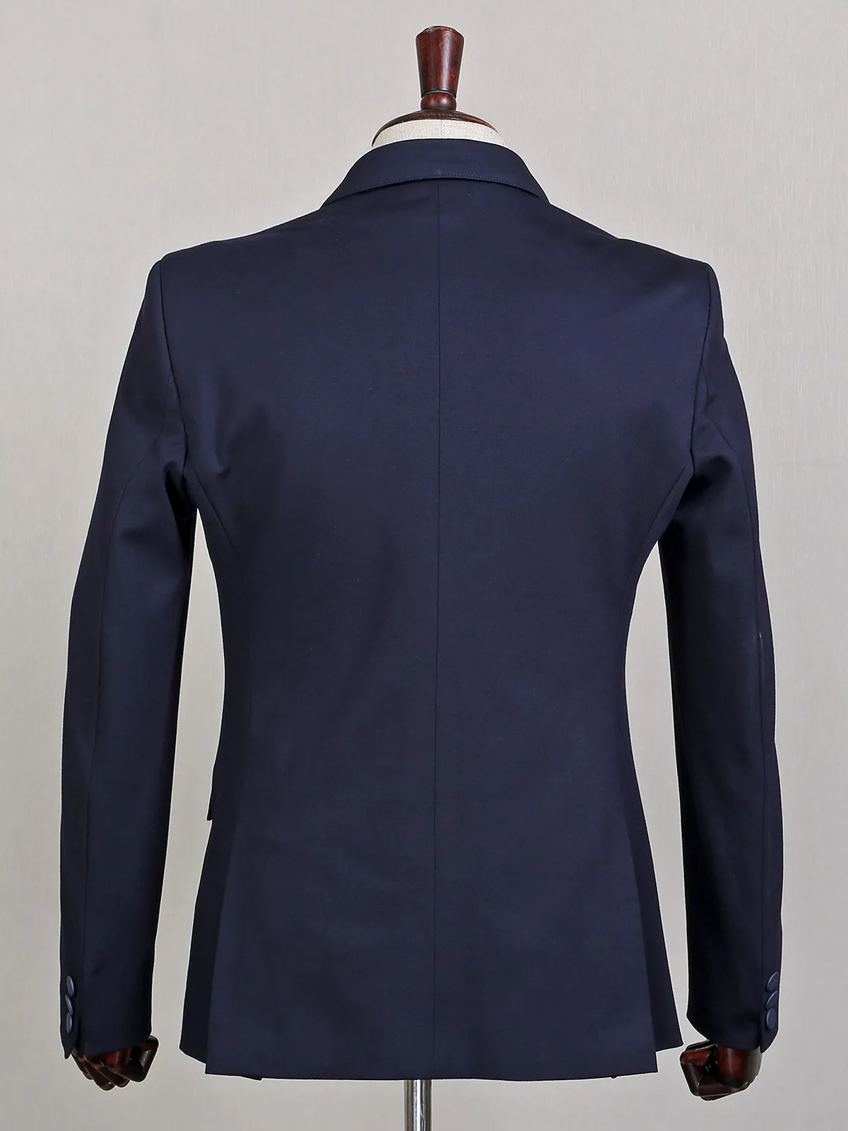 Solid style navy hue terry rayon blazer for mens