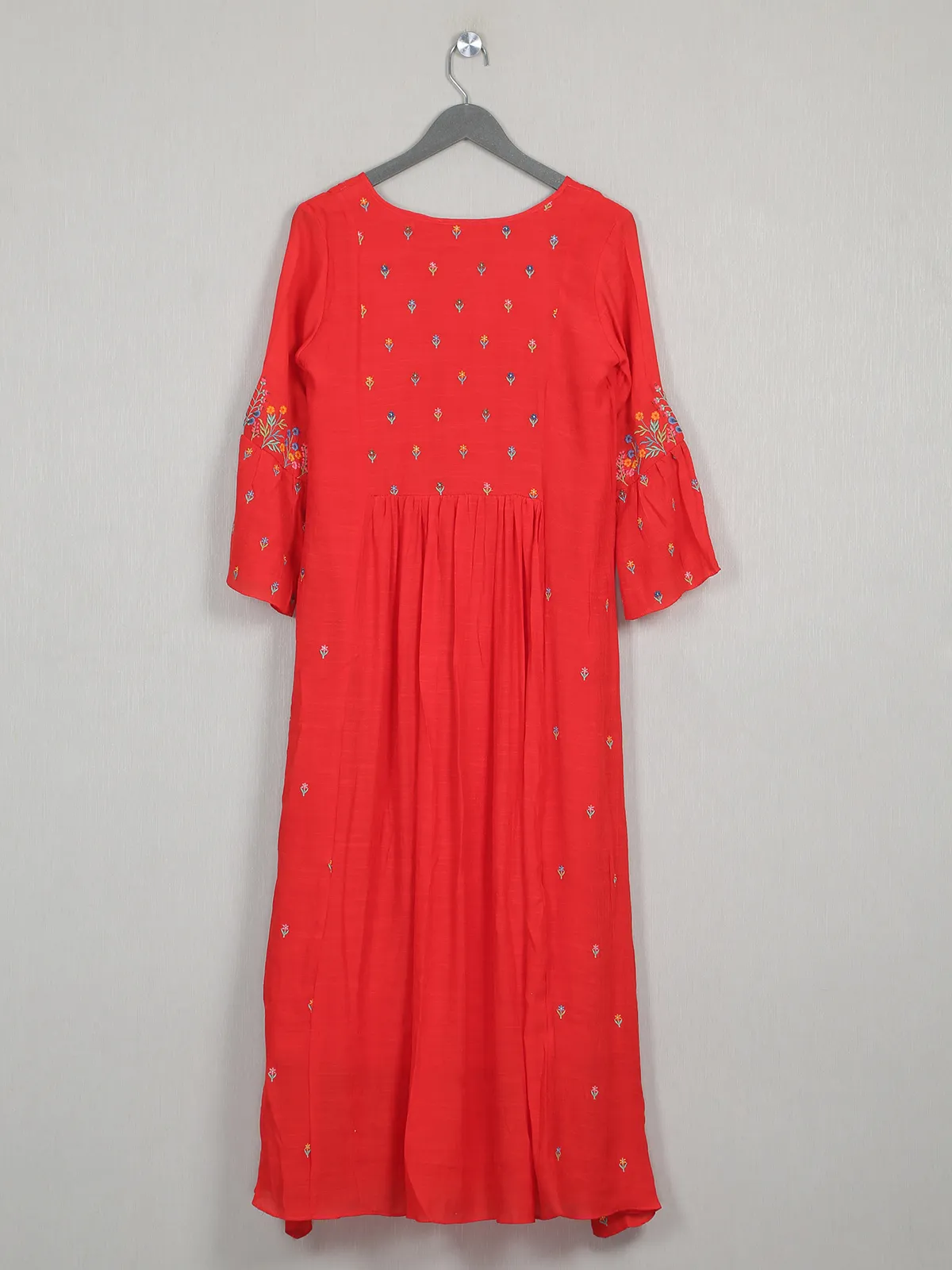 Solid style red tint cotton kurti for casual event