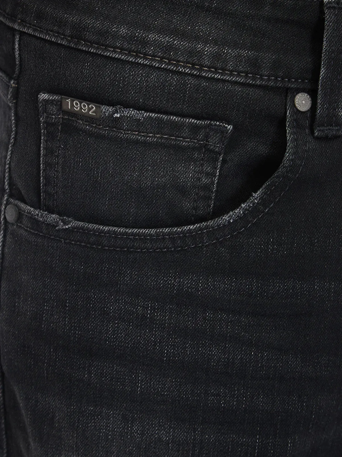 SPYKAR black washed denim jeans for men