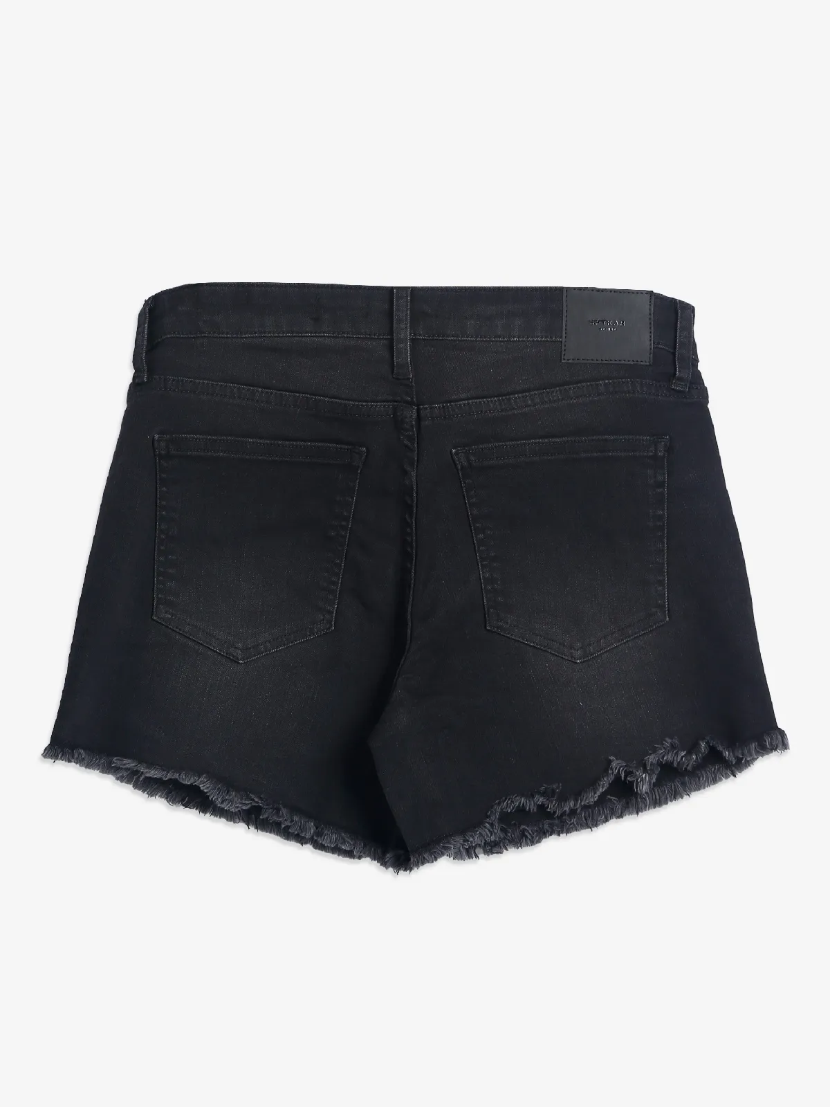 Spykar black washed denim shorts