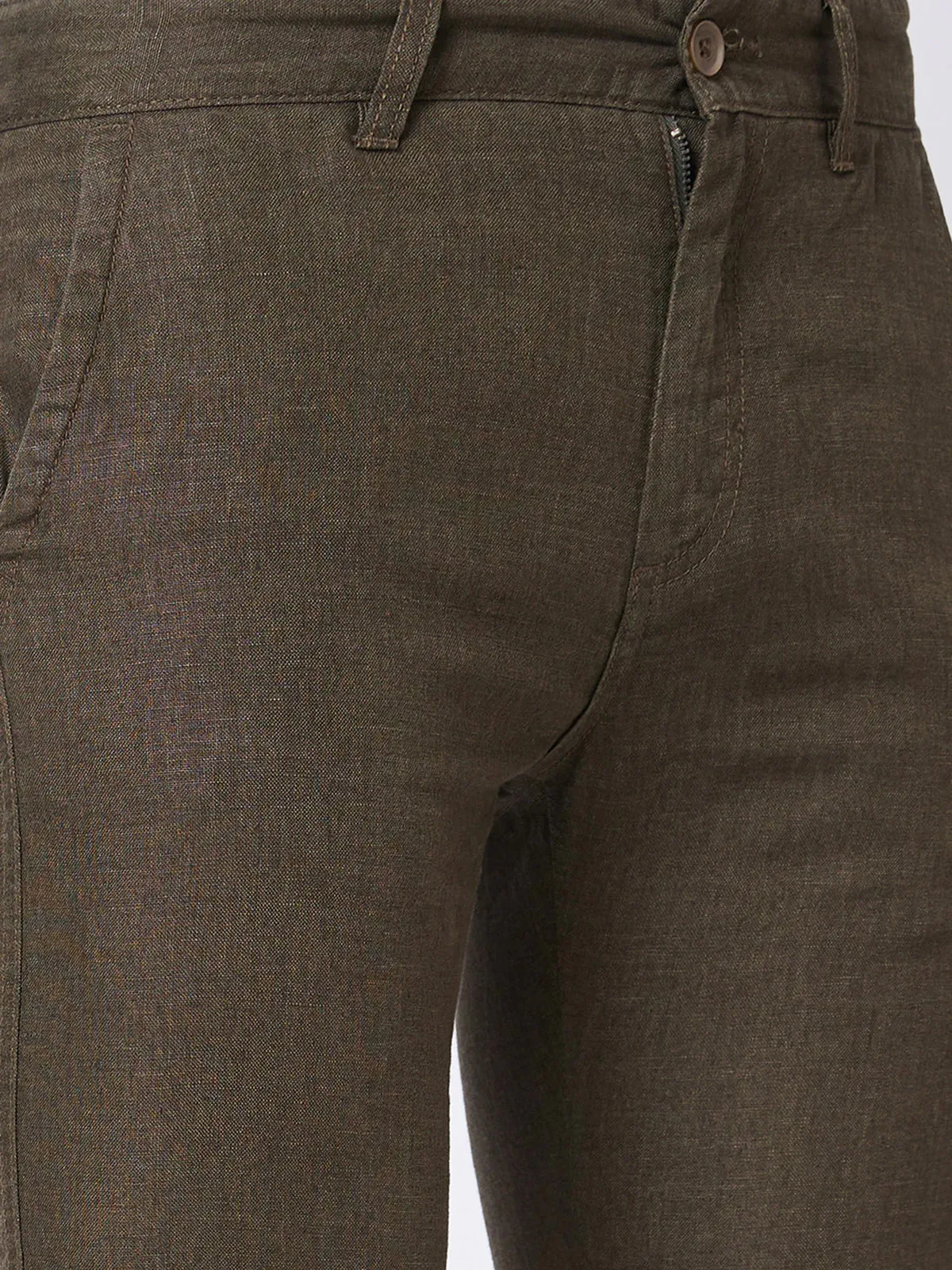 SPYKAR brown linen trouser