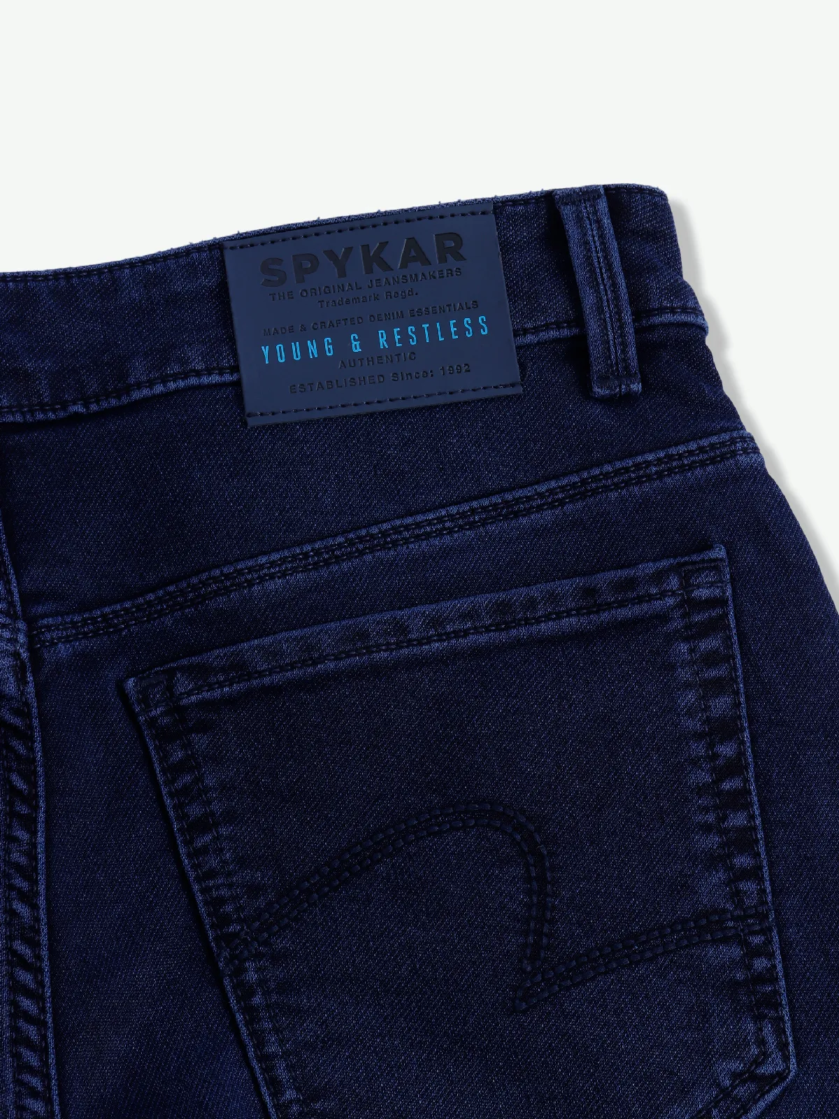 Spykar dark blue washed skinny jeans