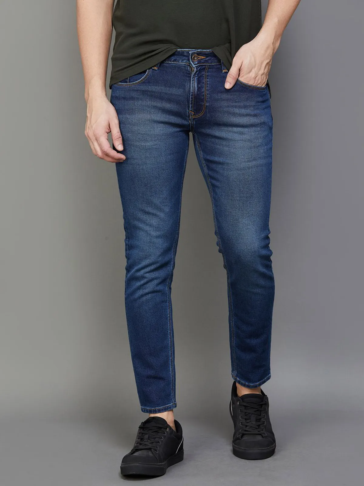 Spykar dark navy slim taper fit jeans