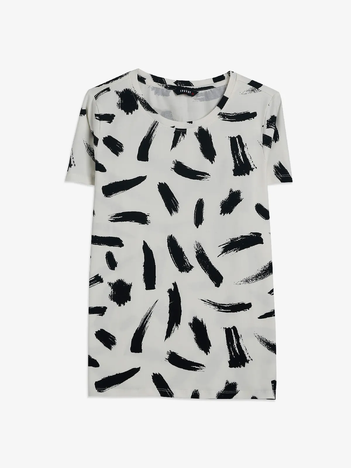 Spykar off white printed t-shirt